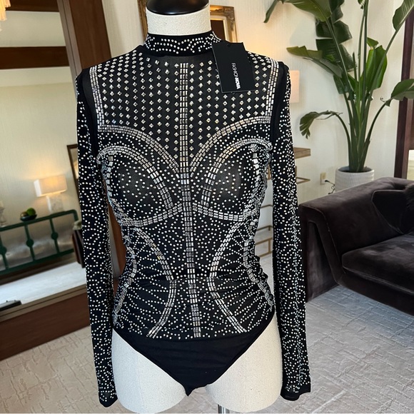 Rhinestone Bodysuit Fashion Nova Size Medium - Picture 11 of 11